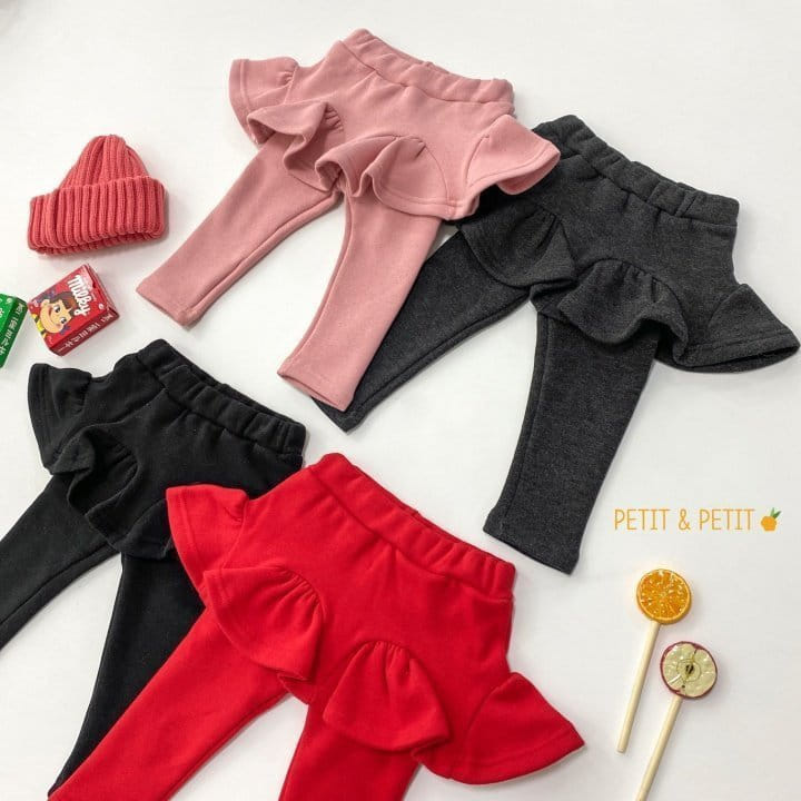 Petit & Petit - Korean Children Fashion - #todddlerfashion - Pom Skirt Leggings - 6