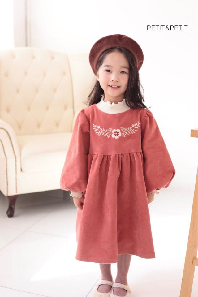 Petit & Petit - Korean Children Fashion - #toddlerclothing - Embroidery One-piece