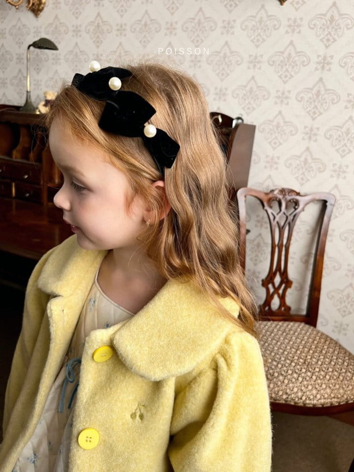 Poisson - Korean Children Fashion - #minifashionista - Velvet Pearl Hairband