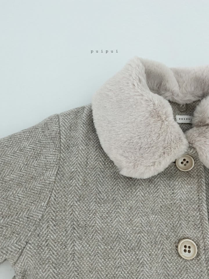 Puipui - Korean Children Fashion - #childofig - Wool Herringbone Coat - 12