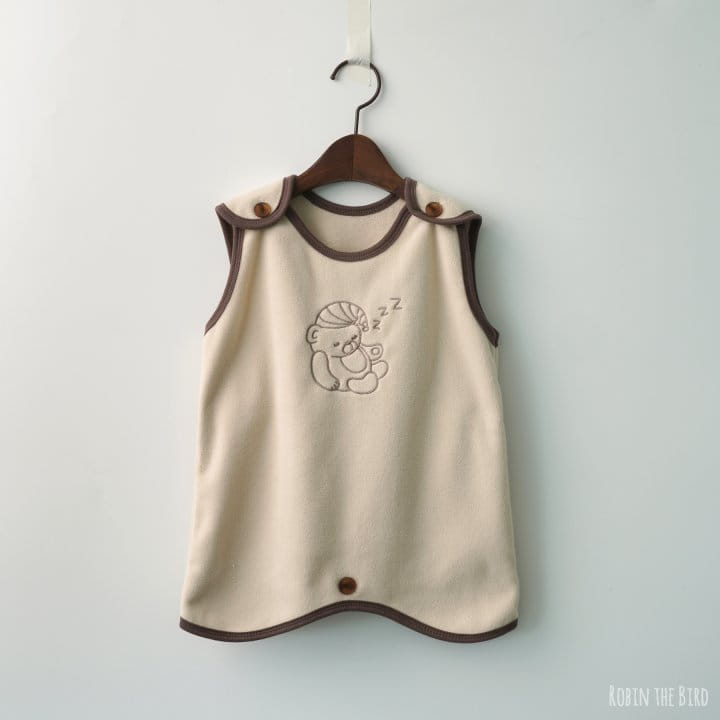 Saerobin - Korean Baby Fashion - #babyoutfit - Fleece Bear Sleep Vest - 2