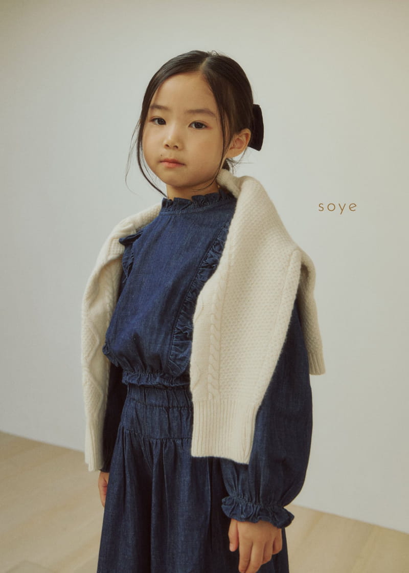 Soye - Korean Children Fashion - #childofig - Denim Frill Blouse - 3