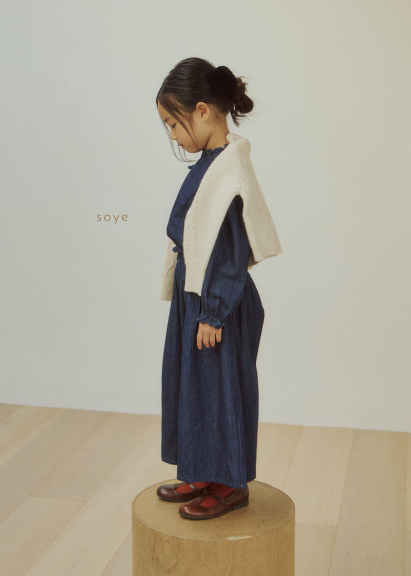 Soye - Korean Children Fashion - #fashionkids - Denim Frill Currot Pants - 8