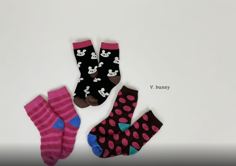 V Bunny - Korean Children Fashion - #kidzfashiontrend - Wink Socks Set - 4