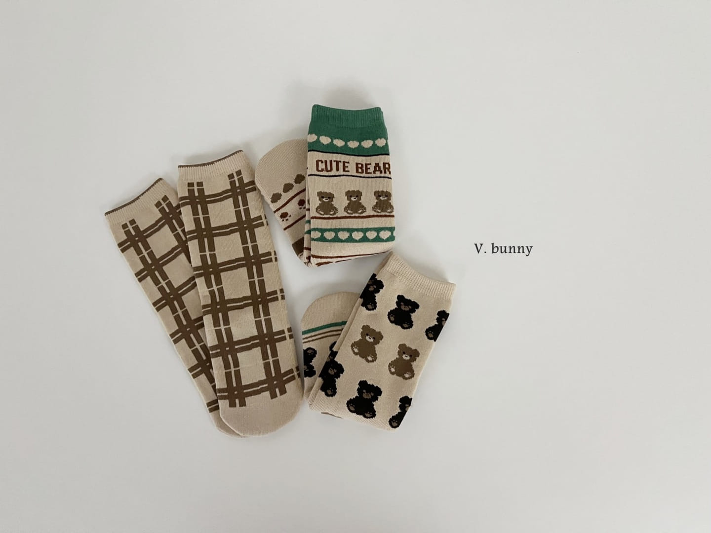 V Bunny - Korean Children Fashion - #Kfashion4kids - One Bear Socks Set - 10