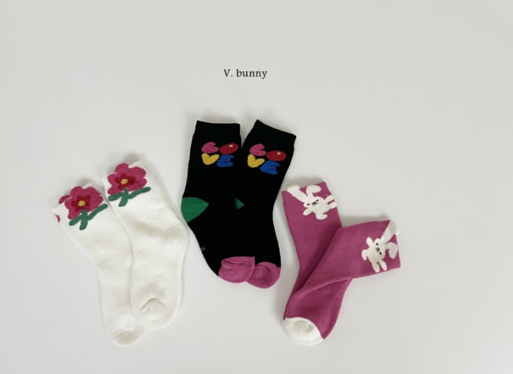 V Bunny - Korean Children Fashion - #childofig - Love Socks Set - 2