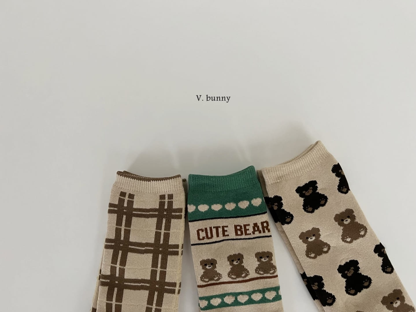 V Bunny - Korean Children Fashion - #childofig - One Bear Socks Set - 2