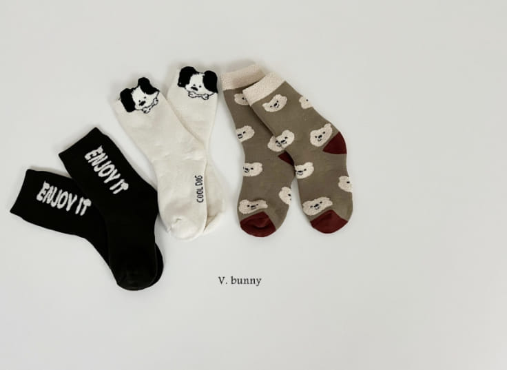 V Bunny - Korean Children Fashion - #childrensboutique - Enjoy Socks Set - 3