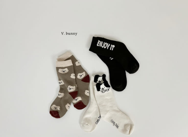 V Bunny - Korean Children Fashion - #childrensboutique - Enjoy Socks Set - 4