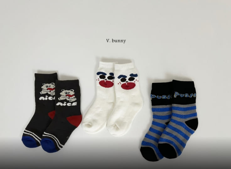 V Bunny - Korean Children Fashion - #designkidswear - Push Socks Set - 3