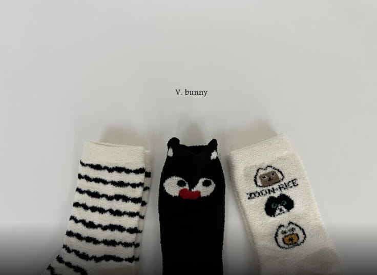 V Bunny - Korean Children Fashion - #designkidswear - Dan Animal Socks Set