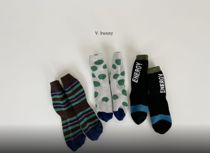 V Bunny - Korean Children Fashion - #discoveringself - Energy Socks Set - 3