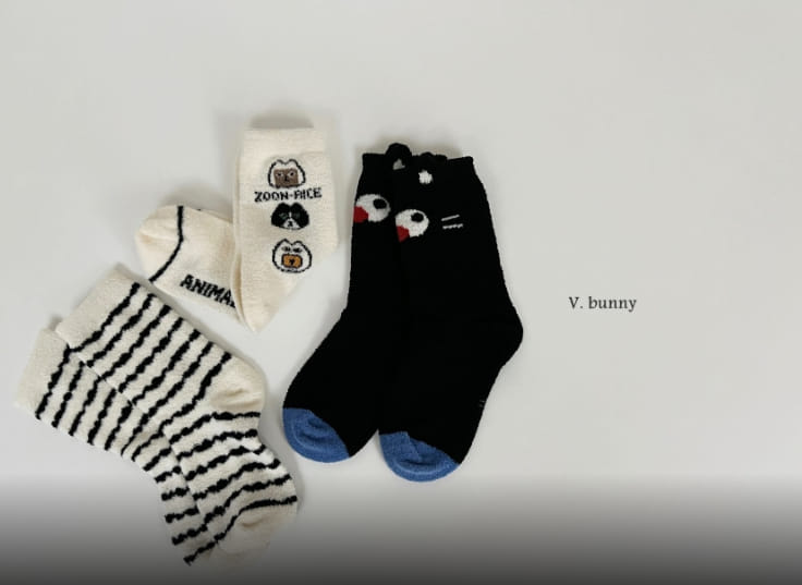 V Bunny - Korean Children Fashion - #discoveringself - Dan Animal Socks Set - 2