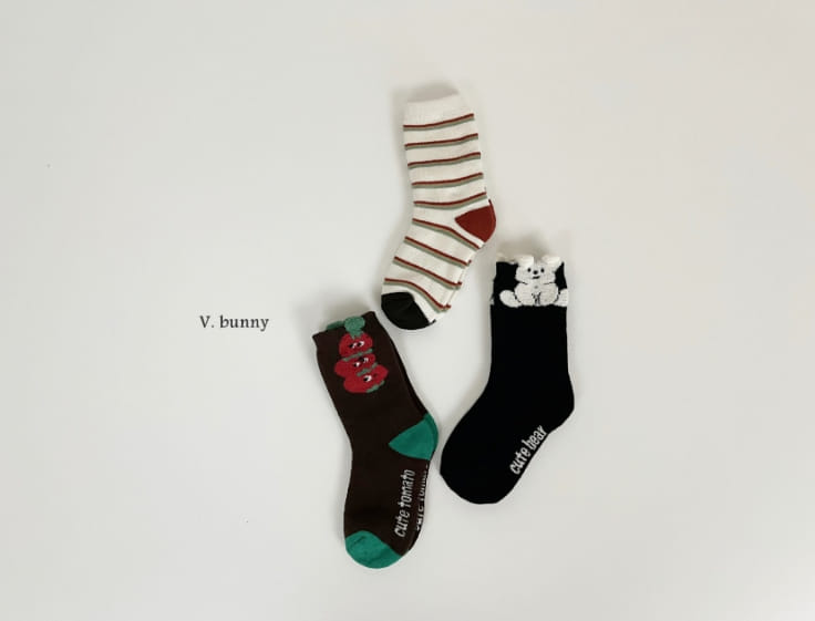 V Bunny - Korean Children Fashion - #discoveringself - Tomato Socks Set