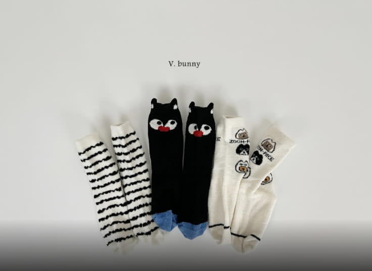 V Bunny - Korean Children Fashion - #fashionkids - Dan Animal Socks Set - 3