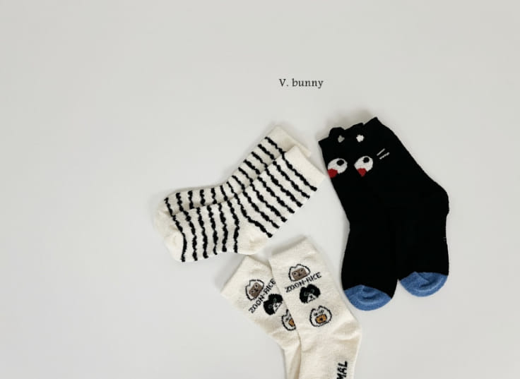 V Bunny - Korean Children Fashion - #fashionkids - Dan Animal Socks Set - 4