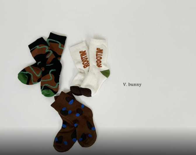 V Bunny - Korean Children Fashion - #kidsshorts - Routin Socks Set - 2