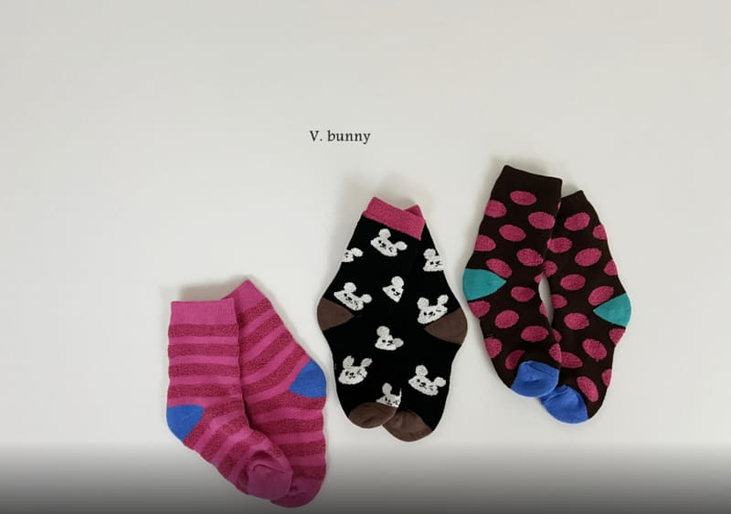 V Bunny - Korean Children Fashion - #kidzfashiontrend - Wink Socks Set - 3