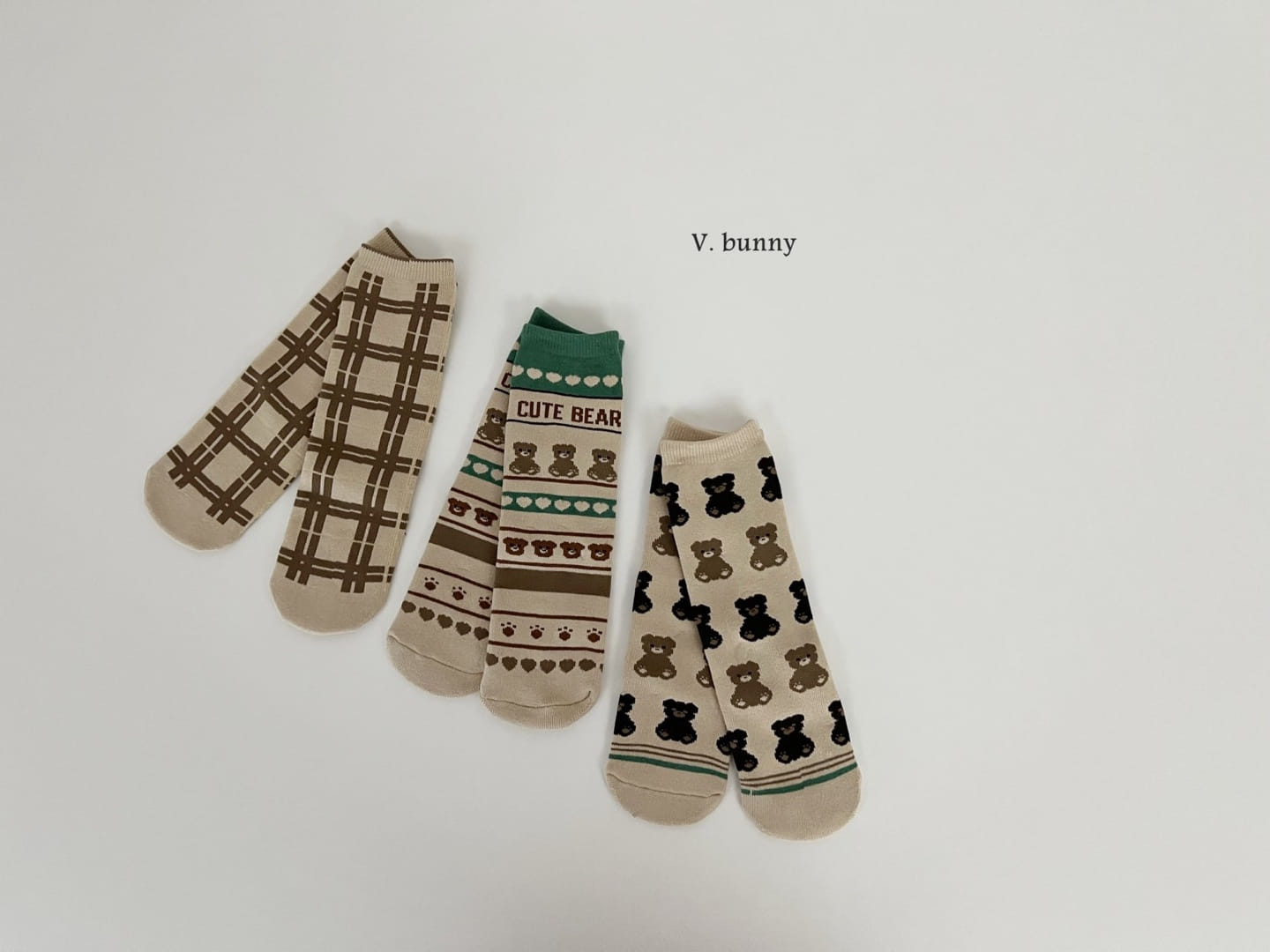 V Bunny - Korean Children Fashion - #kidzfashiontrend - One Bear Socks Set - 9