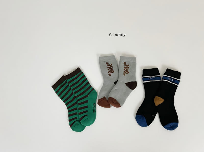 V Bunny - Korean Children Fashion - #littlefashionista - Base Socks Set - 2