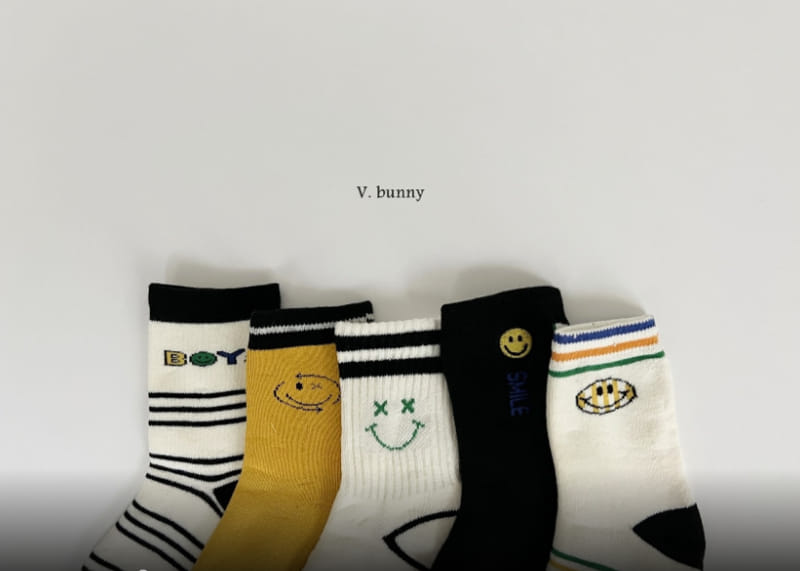 V Bunny - Korean Children Fashion - #magicofchildhood - X Socks Set - 3