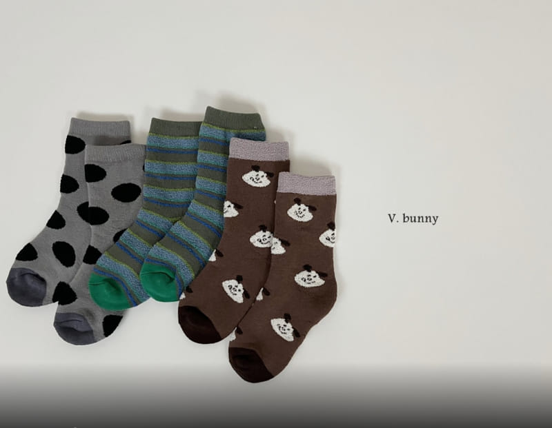 V Bunny - Korean Children Fashion - #littlefashionista - Bao Socks Set - 4