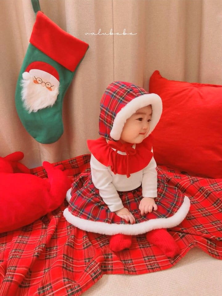 Valu Bebe - Korean Baby Fashion - #babyoutfit - Fluffy Triming Check Bonnet - 5