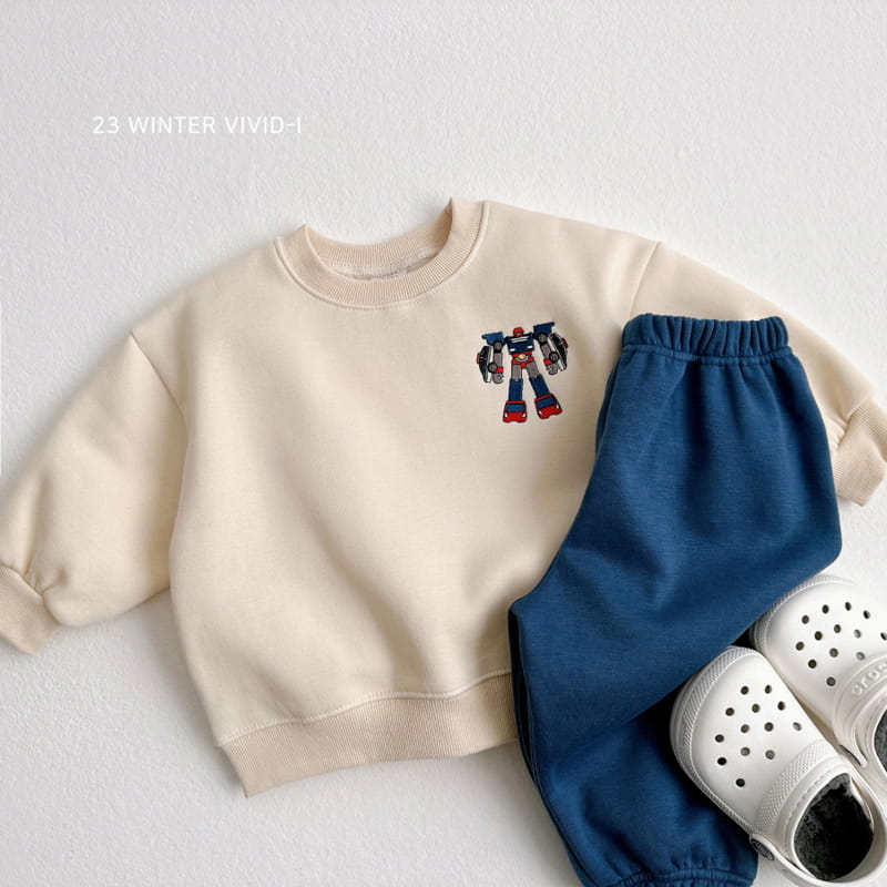 Vivid I - Korean Children Fashion - #Kfashion4kids - Robbot Embroidery Sweatshirt - 10