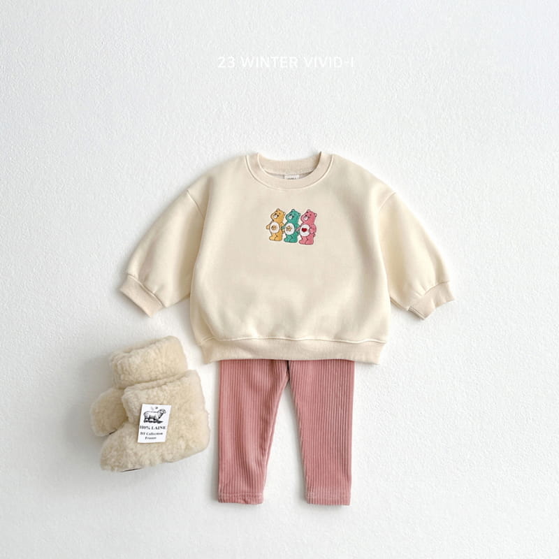 Vivid I - Korean Children Fashion - #childofig - Three Bear Embroidery Sweatshirt - 12