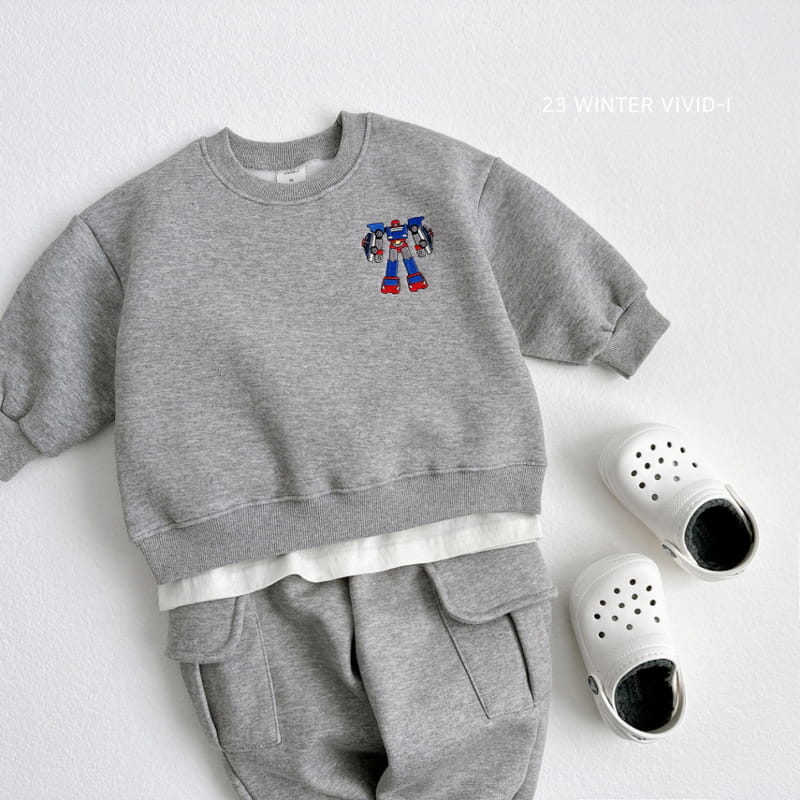 Vivid I - Korean Children Fashion - #childrensboutique - Robbot Embroidery Sweatshirt - 3