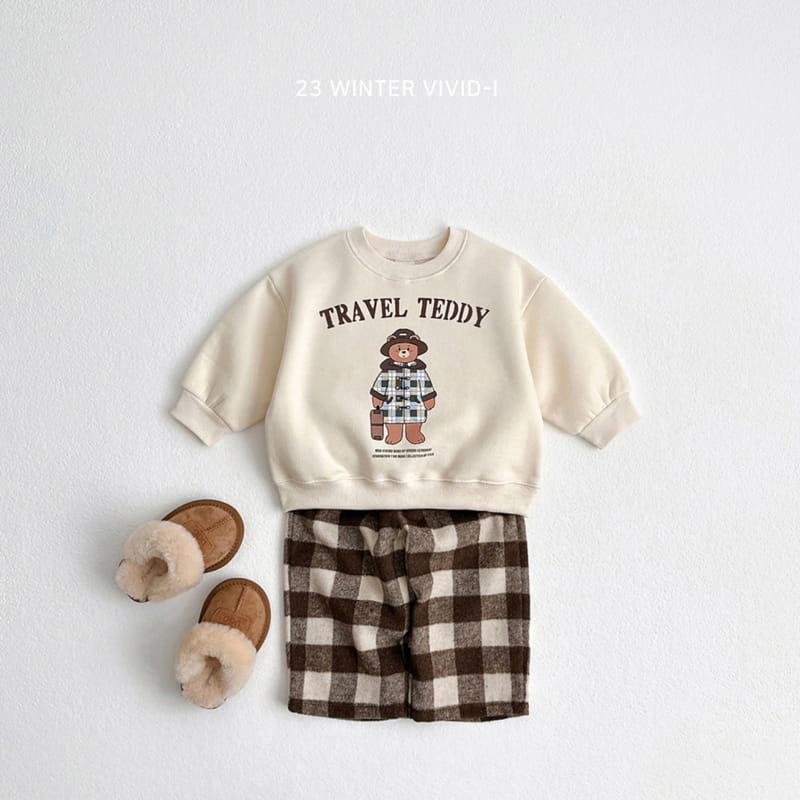 Vivid I - Korean Children Fashion - #designkidswear - Check Bear Sweatshirt - 2