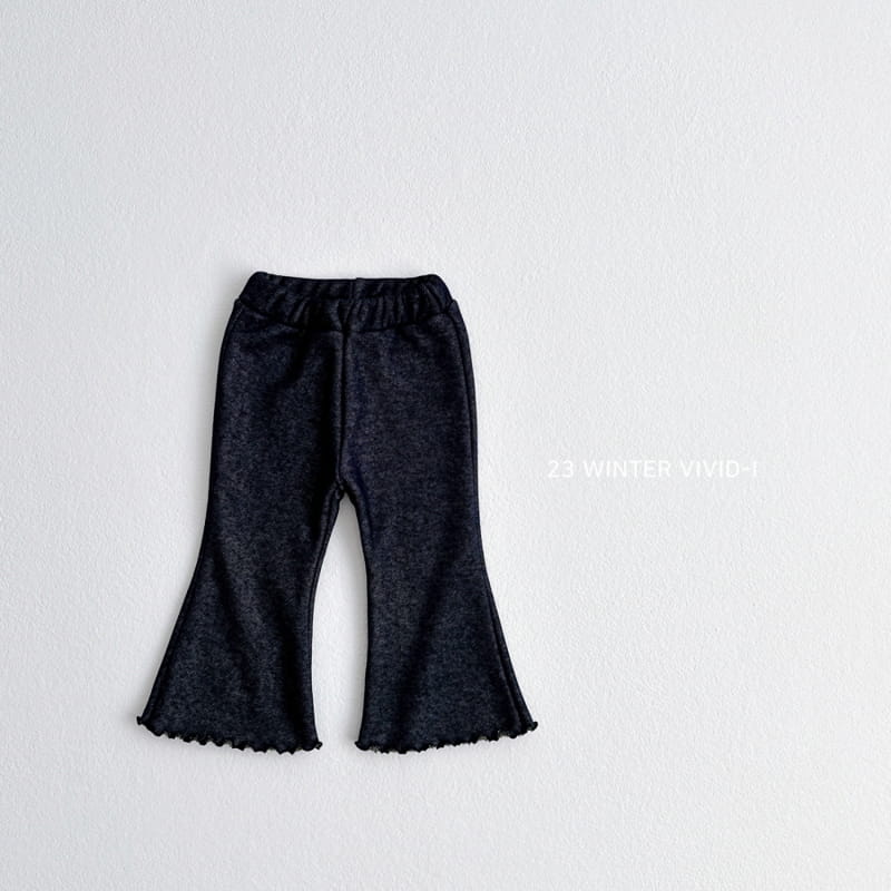 Vivid I - Korean Children Fashion - #discoveringself - Denim Fleece Bootscut Pants