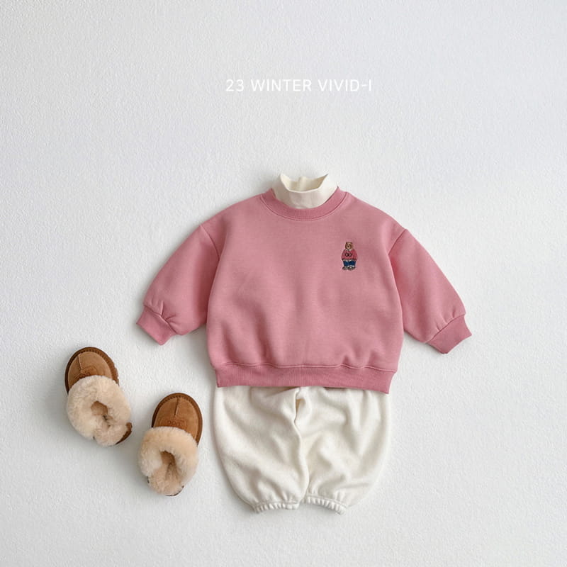 Vivid I - Korean Children Fashion - #discoveringself - Bear Embroidery Top Bottom Set - 8