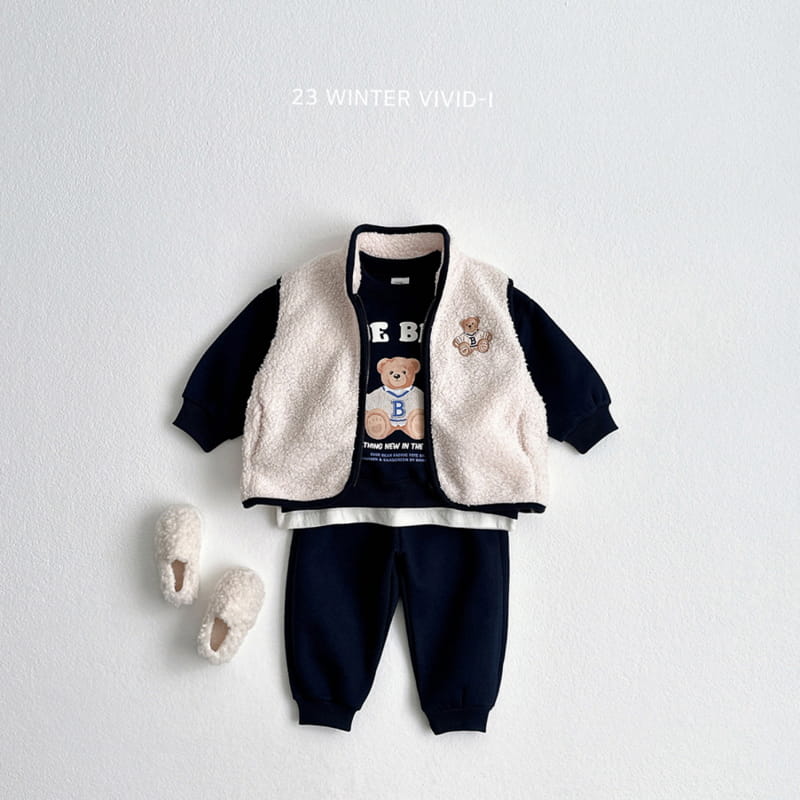 Vivid I - Korean Children Fashion - #discoveringself - Glue Bear Top Bottom Set - 5