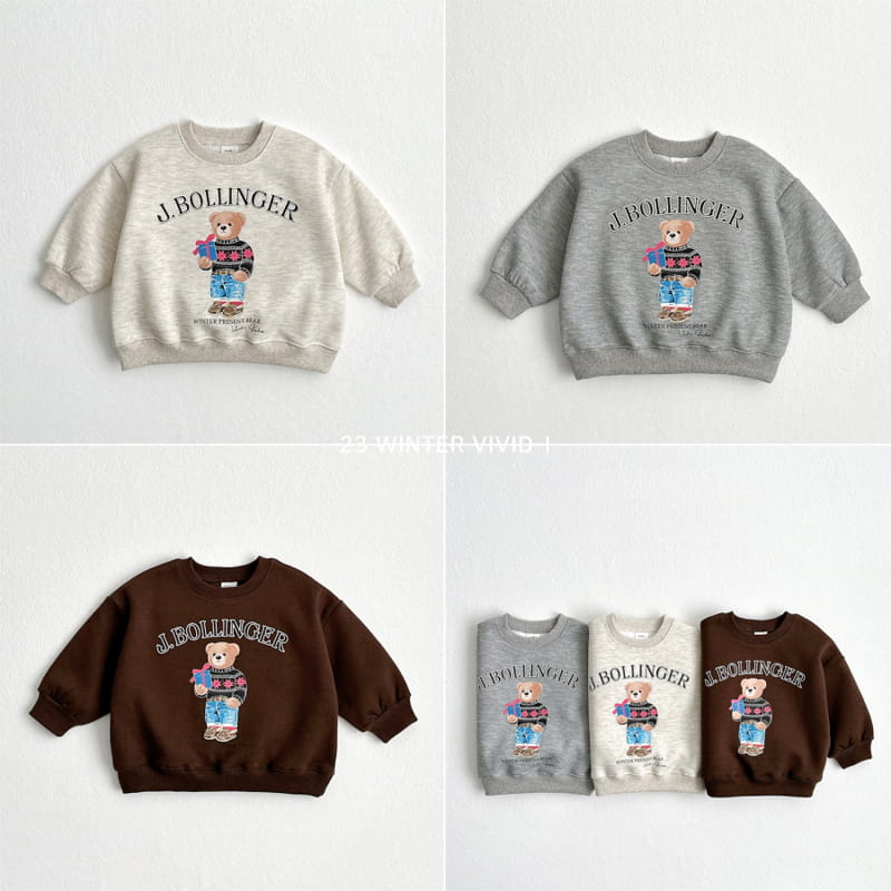 Vivid I - Korean Children Fashion - #discoveringself - Denim Bear Sweatshirt