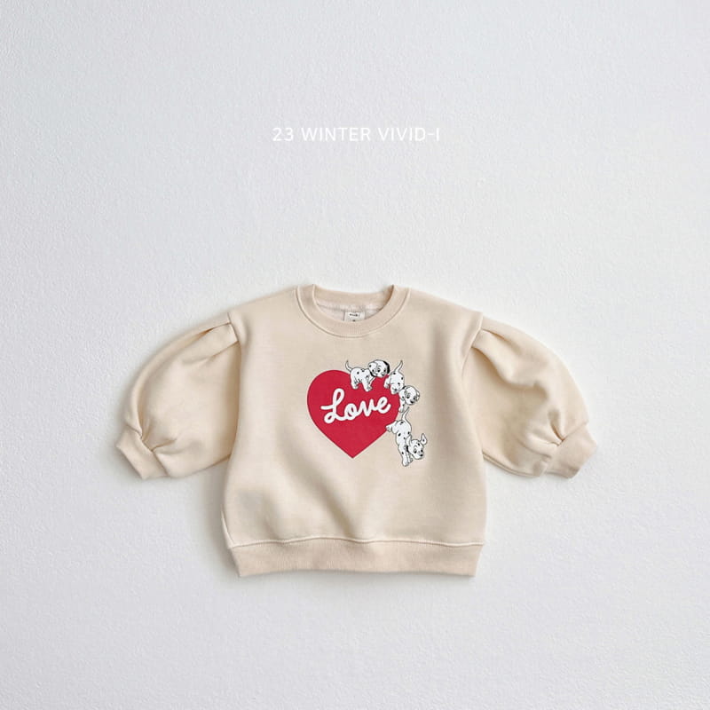 Vivid I - Korean Children Fashion - #discoveringself - Heart Puppy Puff Sweatshirt