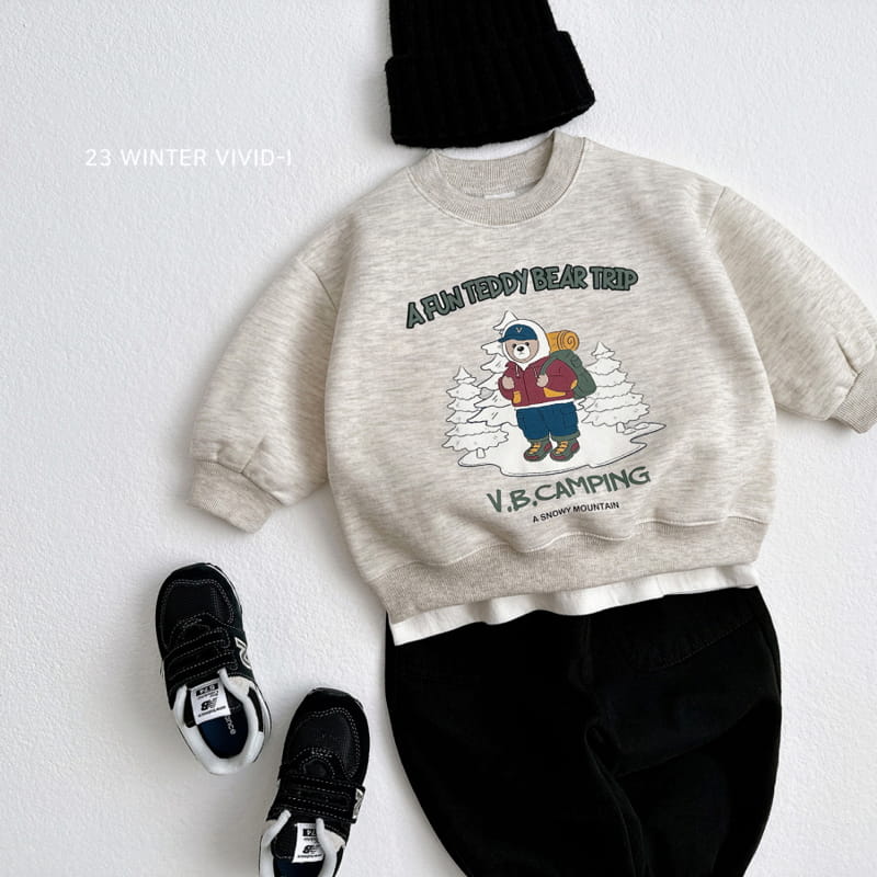 Vivid I - Korean Children Fashion - #kidsshorts - Bear Traking Sweatshirt - 7