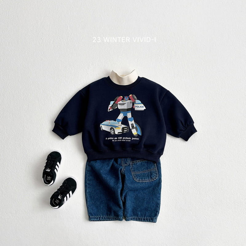 Vivid I - Korean Children Fashion - #kidsshorts - Change Robbot Sweatshirt - 8