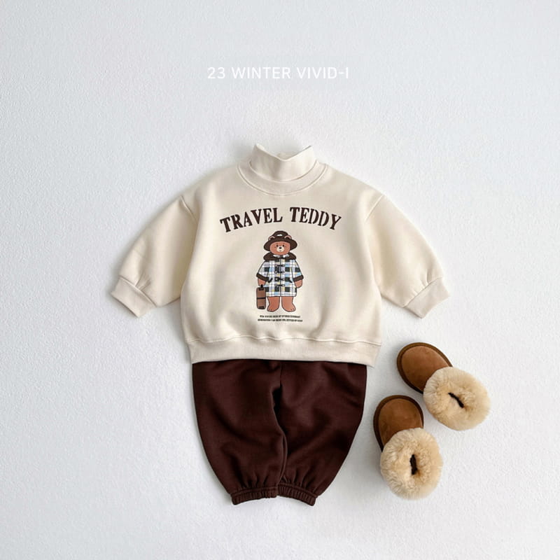 Vivid I - Korean Children Fashion - #kidsshorts - Check Bear Sweatshirt - 5