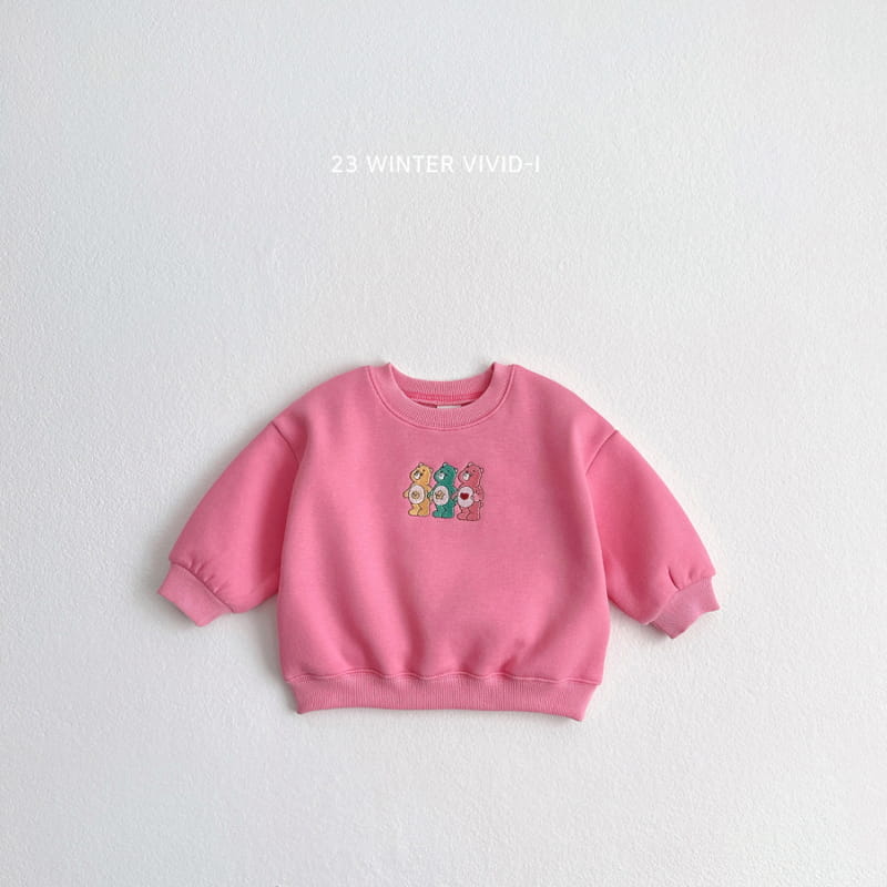 Vivid I - Korean Children Fashion - #kidsstore - Three Bear Embroidery Sweatshirt - 2