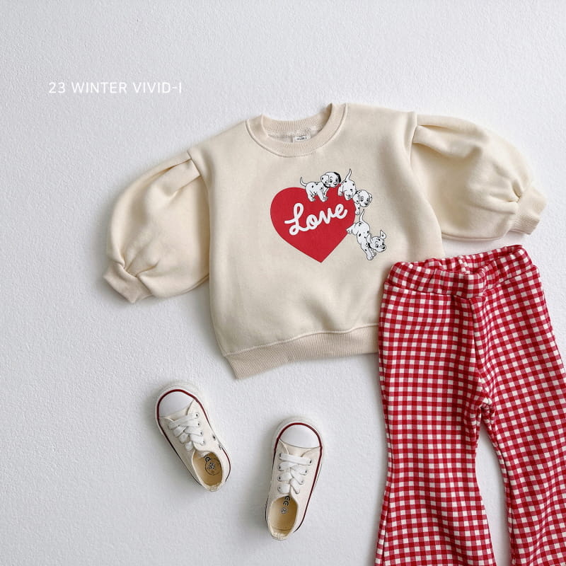 Vivid I - Korean Children Fashion - #kidsshorts - Heart Puppy Puff Sweatshirt - 4