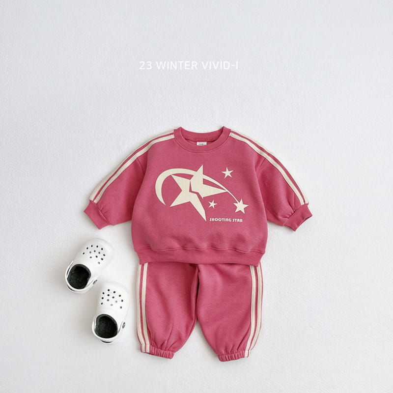 Vivid I - Korean Children Fashion - #kidsshorts - Two Star Top Bottom Set - 4