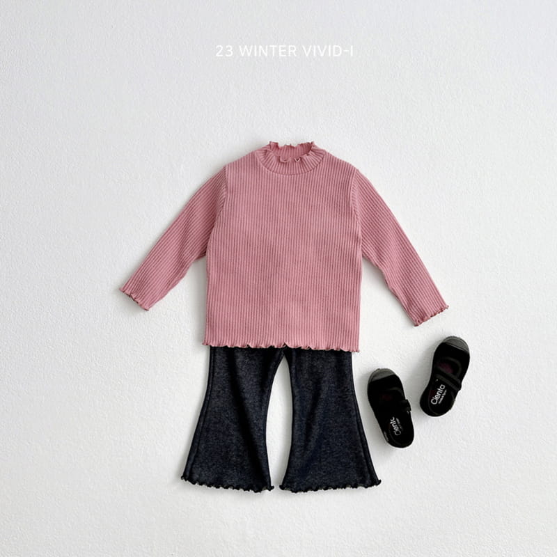 Vivid I - Korean Children Fashion - #kidzfashiontrend - Denim Fleece Bootscut Pants - 5