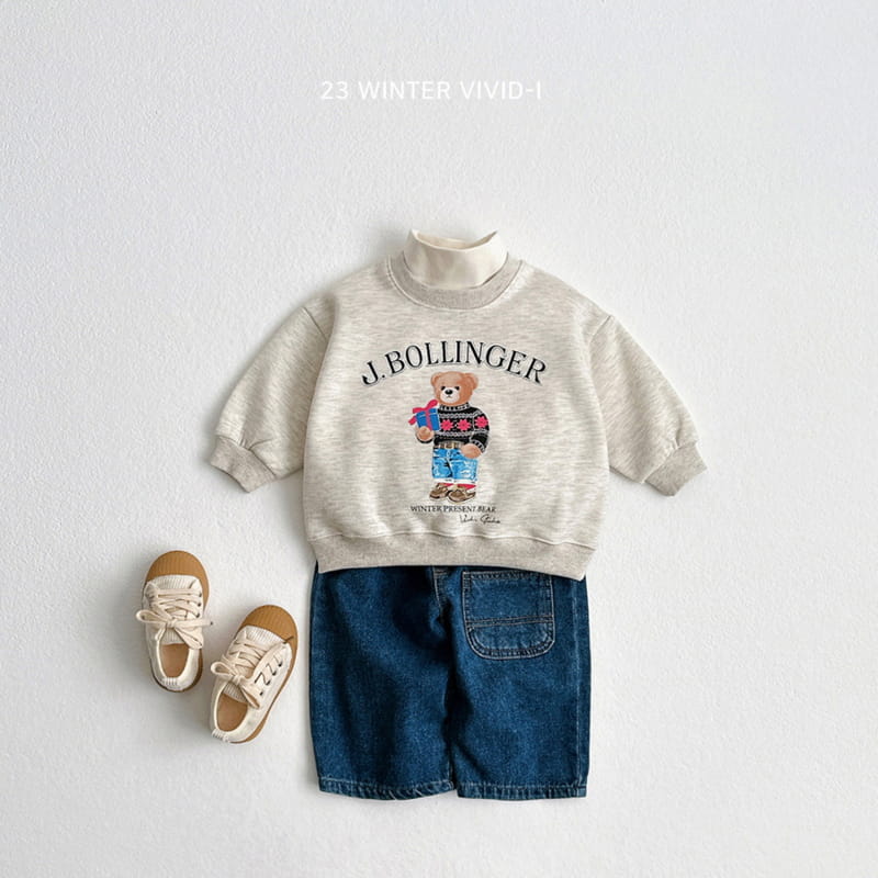 Vivid I - Korean Children Fashion - #kidzfashiontrend - Denim Bear Sweatshirt - 5