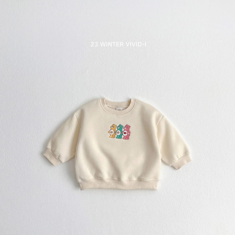 Vivid I - Korean Children Fashion - #kidzfashiontrend - Three Bear Embroidery Sweatshirt - 3