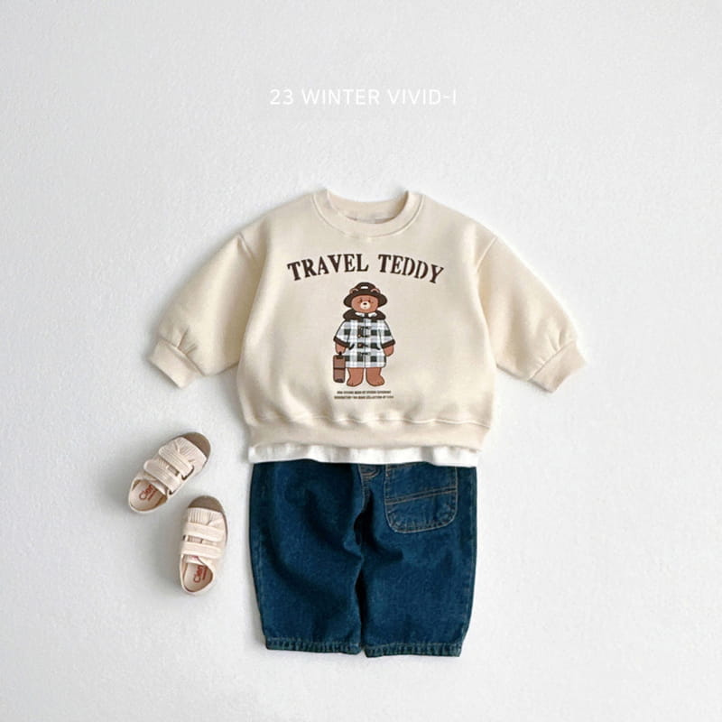 Vivid I - Korean Children Fashion - #kidzfashiontrend - Check Bear Sweatshirt - 7