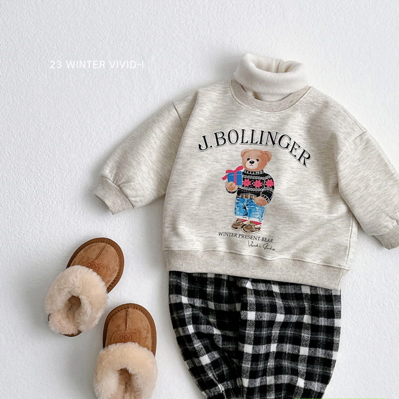 Vivid I - Korean Children Fashion - #littlefashionista - Denim Bear Sweatshirt - 7