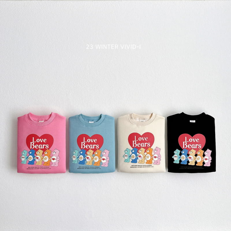 Vivid I - Korean Children Fashion - #littlefashionista - Heart Bear Sweatshirt - 2