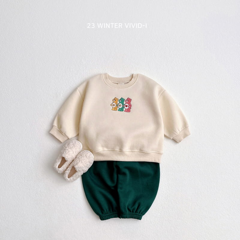 Vivid I - Korean Children Fashion - #magicofchildhood - Three Bear Embroidery Sweatshirt - 6