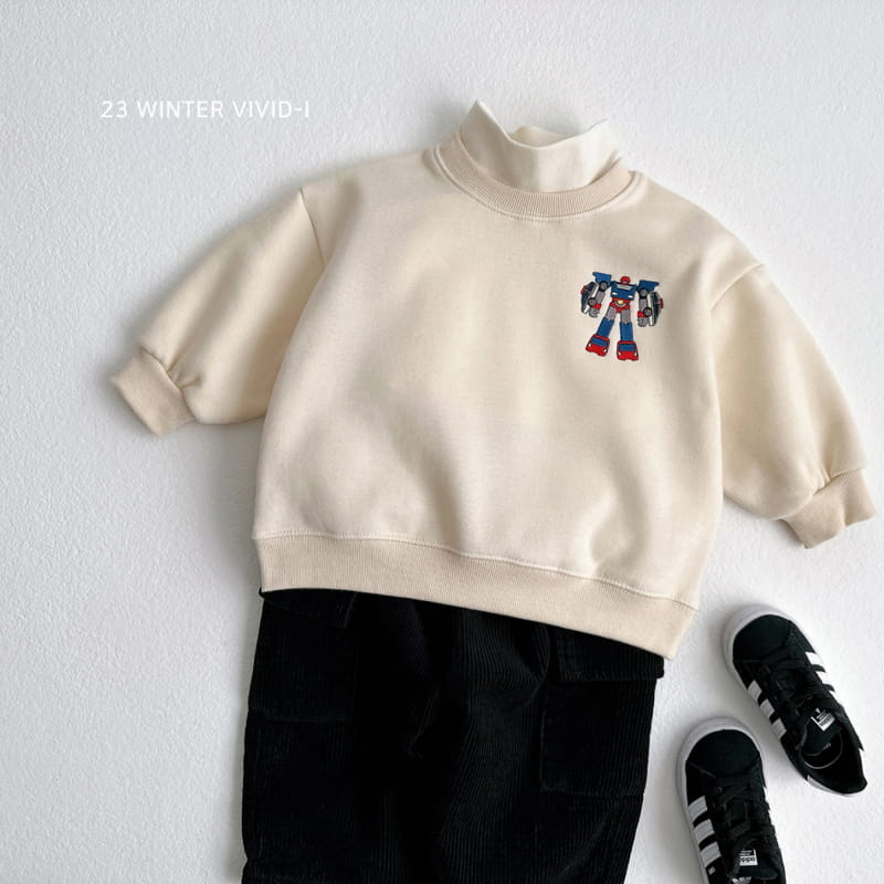 Vivid I - Korean Children Fashion - #magicofchildhood - Robbot Embroidery Sweatshirt - 12